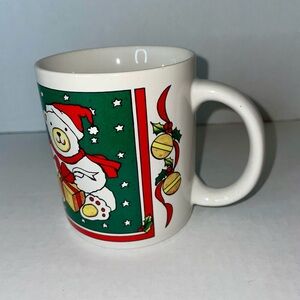 1988 Vintage Christmas Teddy Bear Coffee Tea Cocoa Mug Houston Foods Holiday